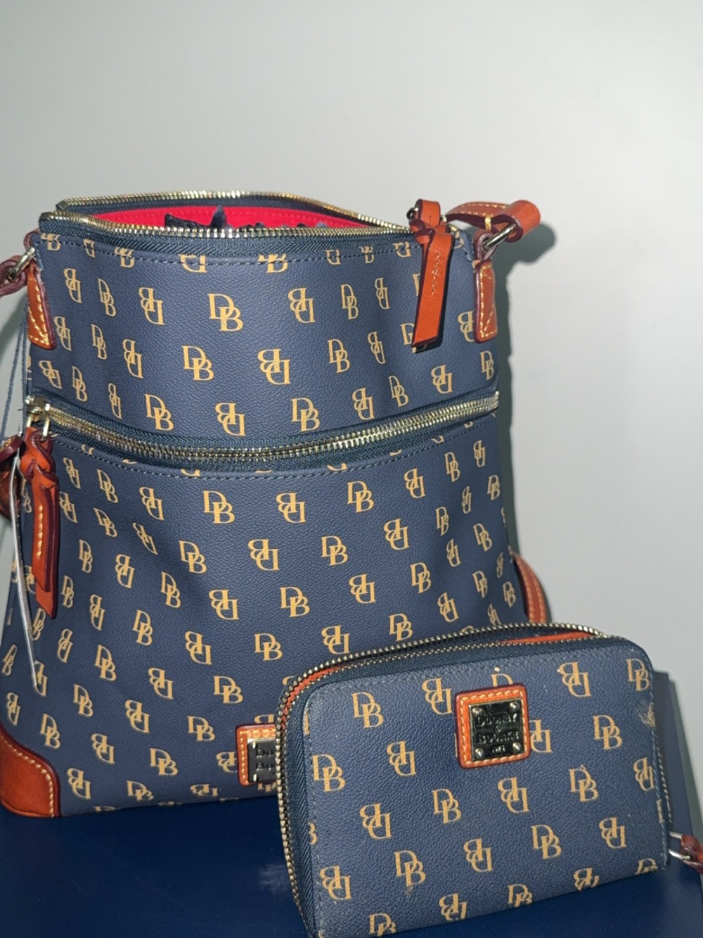 Dooney & Bourke Navy Monogram Crossbody with Wallet